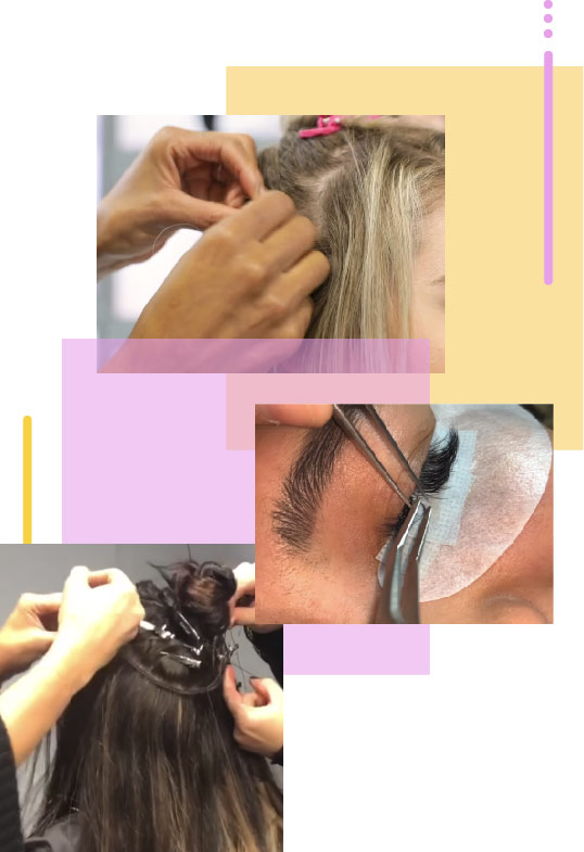 آموزش اکستنشن مو و مژه آموزش اکستنشن مو و مژه