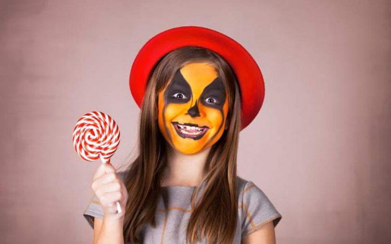 نقاشی صورت کودک برای هالووین	