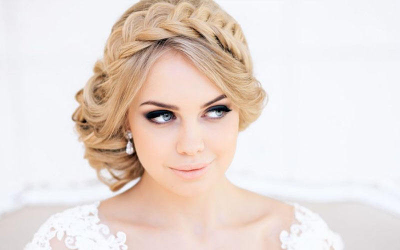 مدل موی عروس با تل بافت