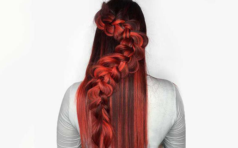 زیباترین رنگ موی قرمز و مشکی