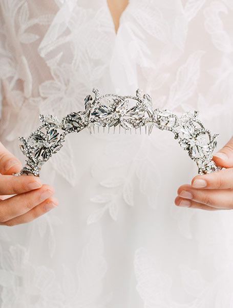 مدل تاج عروس جواهری لاکچری