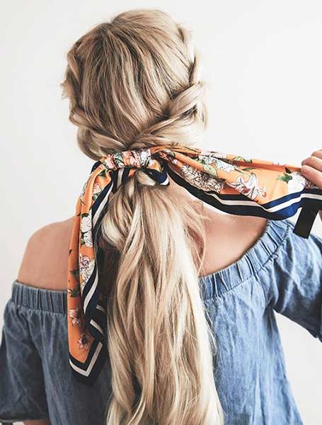 استایل مو زیبا با تزئین مینی اسکارف
