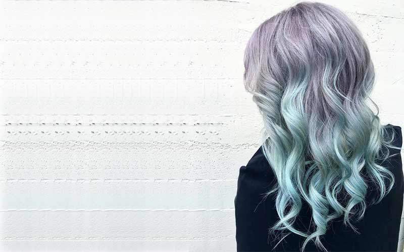 رنگ مو بنفش آبی روشن