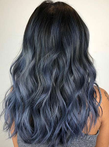رنگ موی آبی دودی